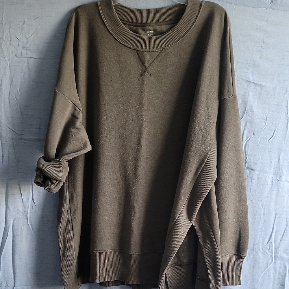 Aerie Olive Oversized Sweatshirt